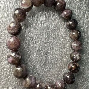 Gorgeous 9MM Purple Lepidolite Natural Crystal Bracelet